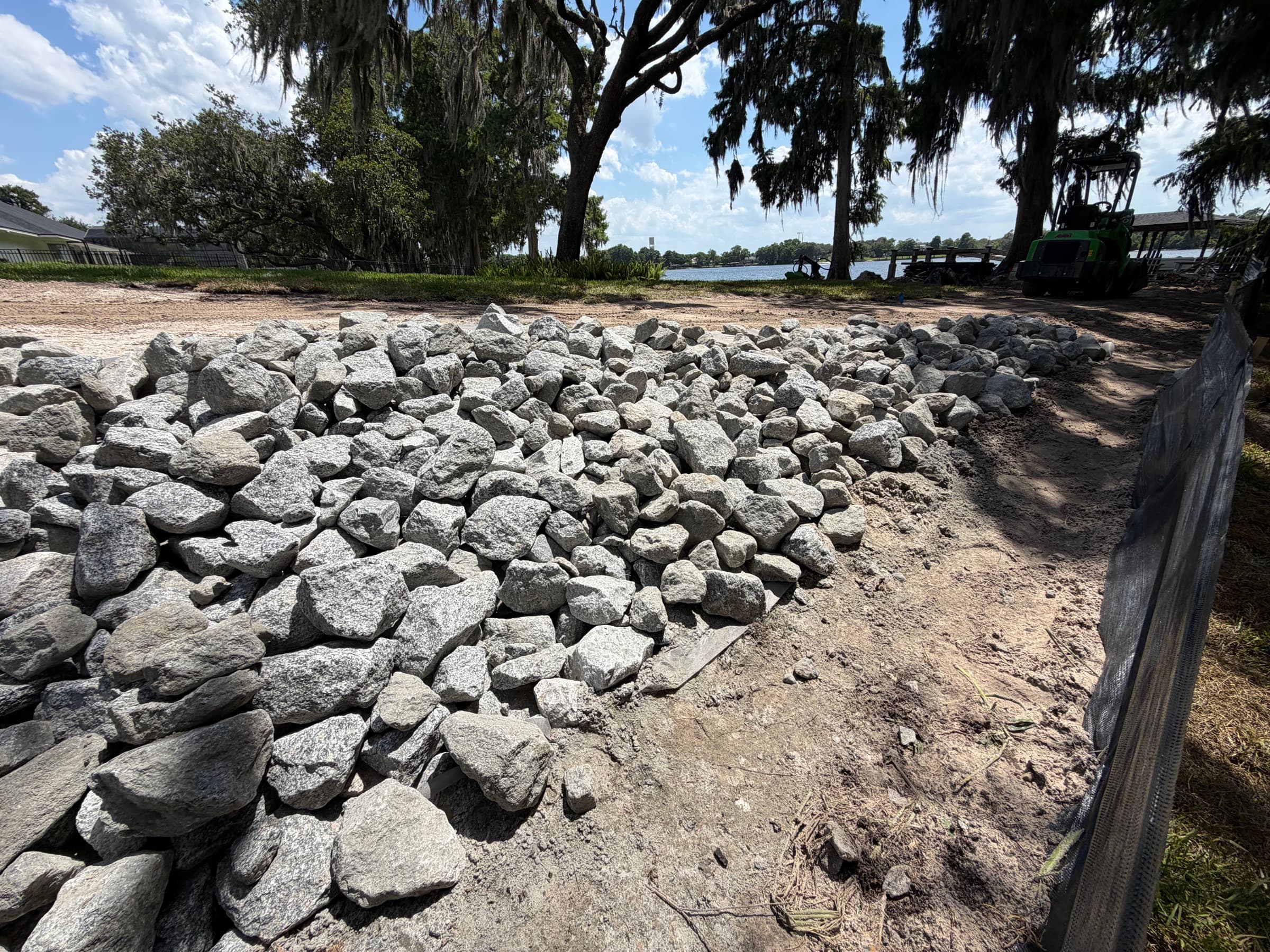 LES riprap and erosion-control BMP field work at a Central Florida site